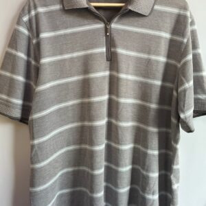 Polo gris a rayas BH con cremallera