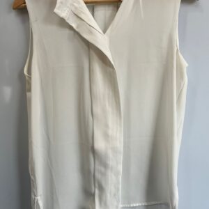 Blusa sin mangas blanca de gasa (MANGO)