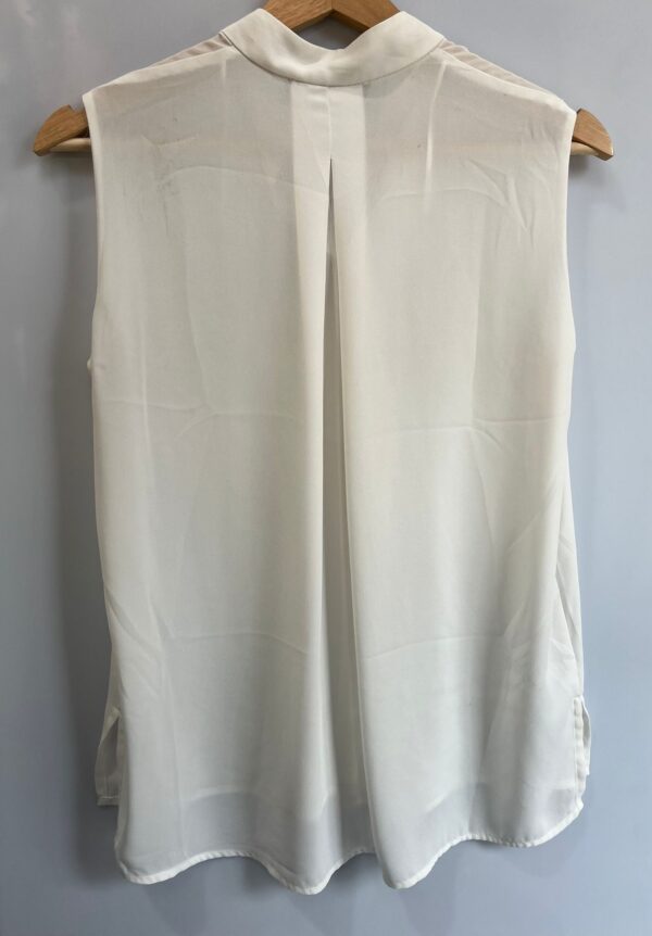 Blusa sin mangas blanca de gasa (MANGO) - Imagen 2