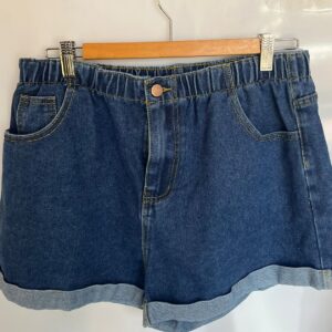 Short azul de tiro alto de Segunda mano