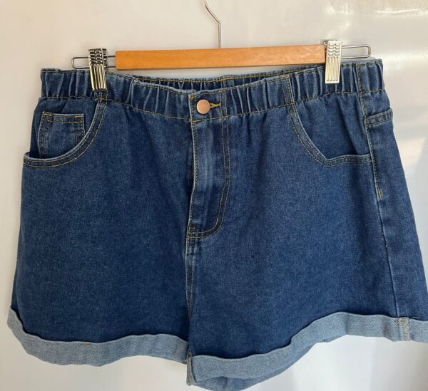 Short azul de tiro alto de Segunda mano