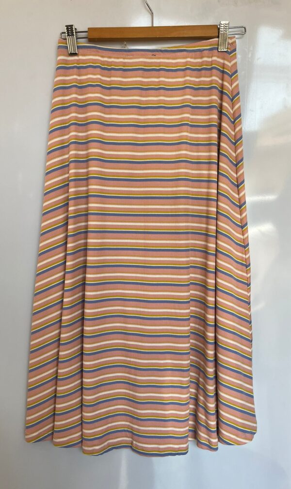 Falda midi a rayas multicolor Olivaceous