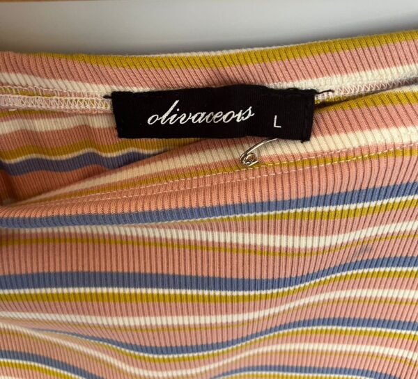 Falda midi a rayas multicolor Olivaceous - Imagen 3