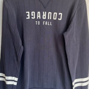 Sudadera azul de rayas "Courage to Fall"