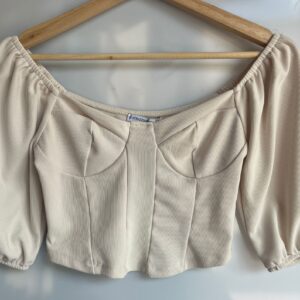 Top corsetero beige off shoulder Stradivarius (Segunda mano)