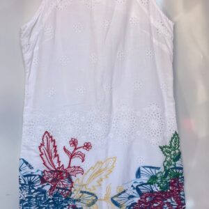 Vestido blanco con bordado floral Desigual