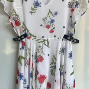 Vestido blanco GUESS de cinturillas negras