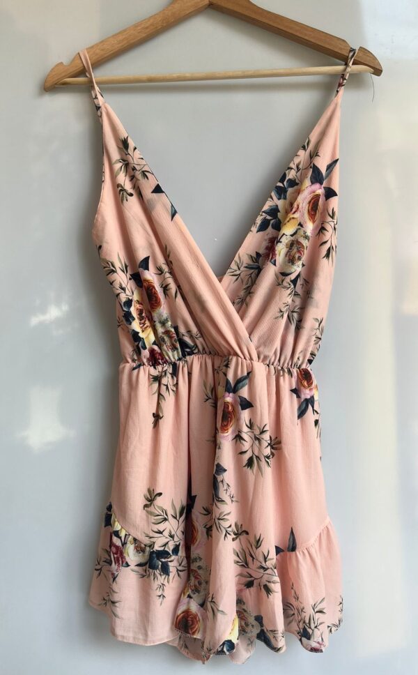 Vestido floral corto con escote cruzado - Imagen 3