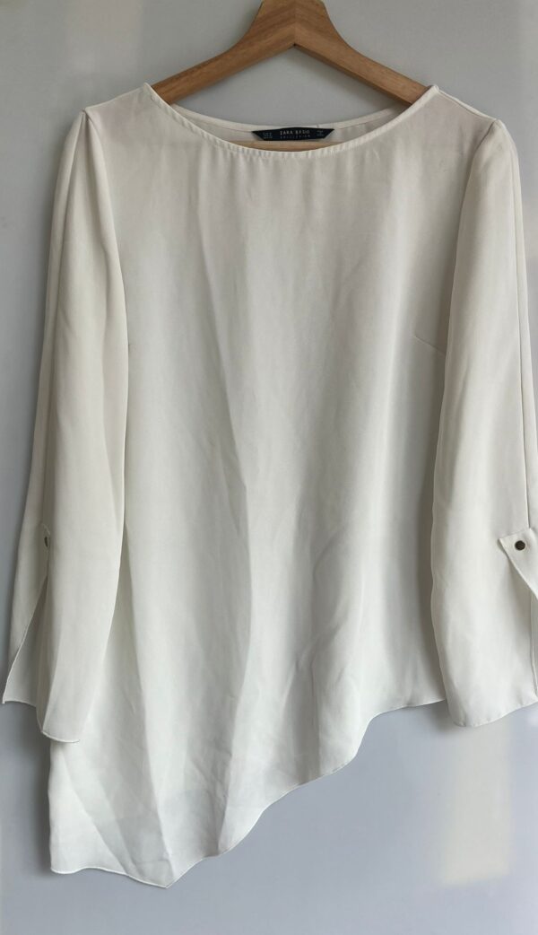 Blusa blanca de manga larga (Zara Basic) - Imagen 2