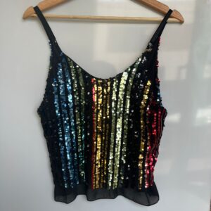Top de lentejuelas multicolor sin mangas