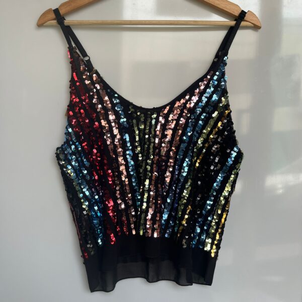 Top de lentejuelas multicolor sin mangas - Imagen 2