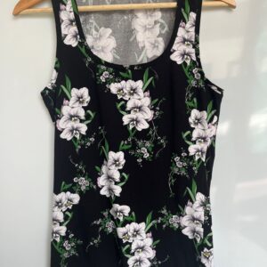 Vestido floral sin mangas negro Tezenis