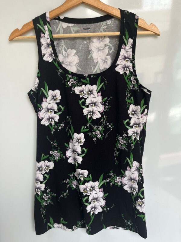 Vestido floral sin mangas negro Tezenis