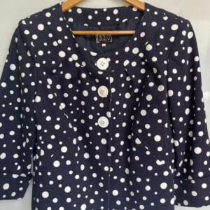 Chaqueta vintage corta de lunares blancos