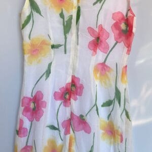 Vestido blanco floral acuarela sin mangas