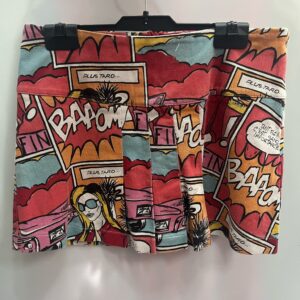 Falda Corta Estilo Cómic Pop Art con Pliegues