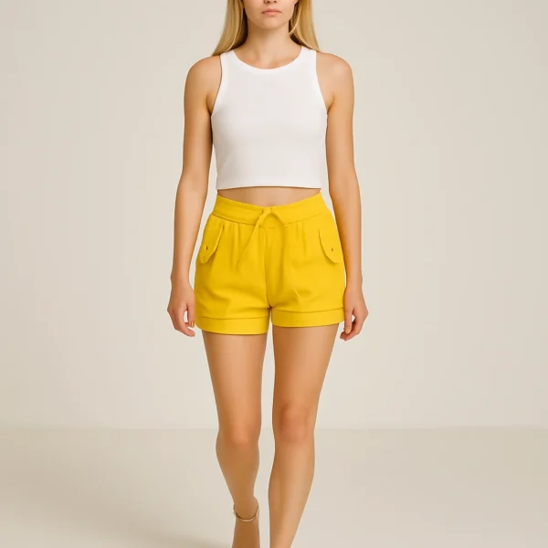 Shorts amarillos de cintura elástica