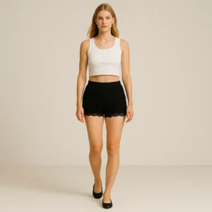 Shorts de encaje negro Zara Trafaluc