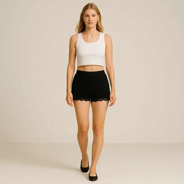 Shorts de encaje negro Zara Trafaluc