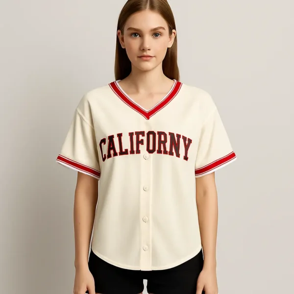 Camisa blanca tipo béisbol CALIFORNY