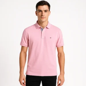 Polo Tommy Hilfiger rosa pastel de algodón