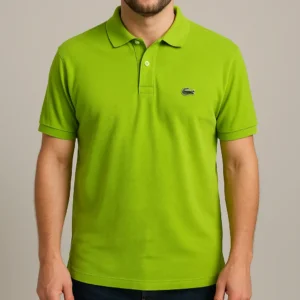 Polo Lacoste verde de piqué