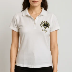 Polo blanco con bordado artístico