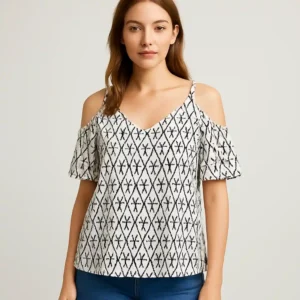 Top de estampado geométrico segunda mano