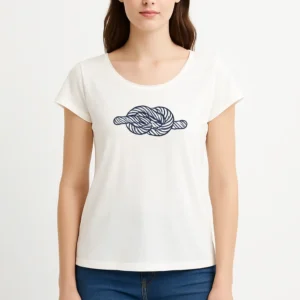 Camiseta blanca con nudo marinero