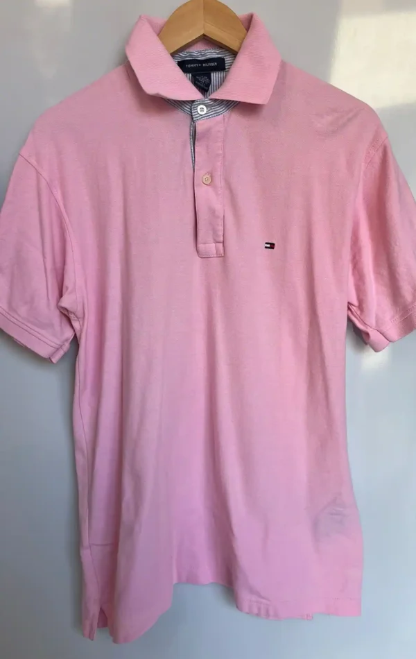 Polo Tommy Hilfiger rosa pastel de algodón - Imagen 2