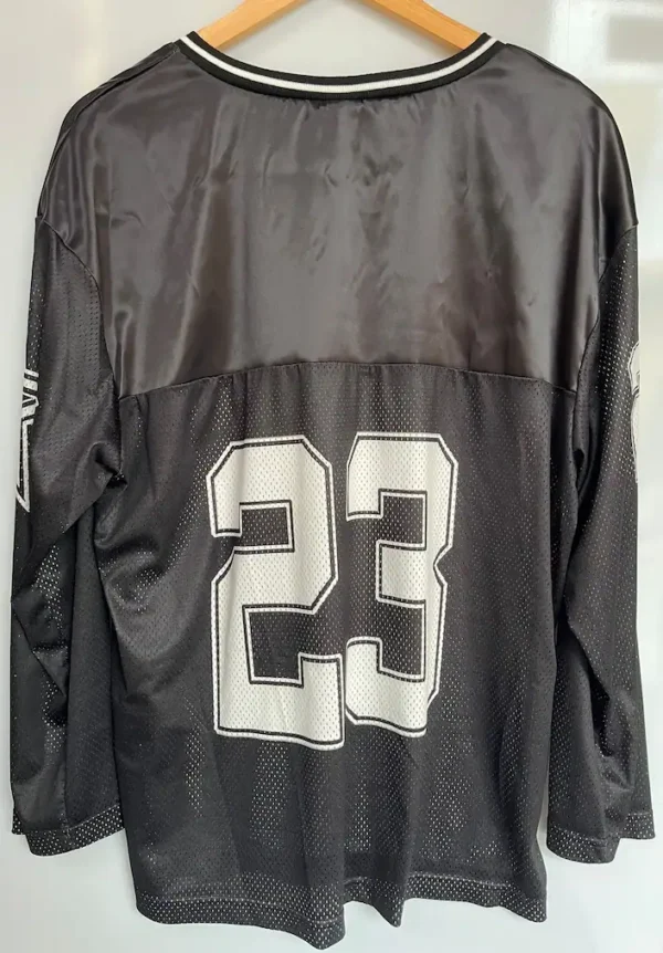Jersey negro estilo universitario Talla M - Imagen 3